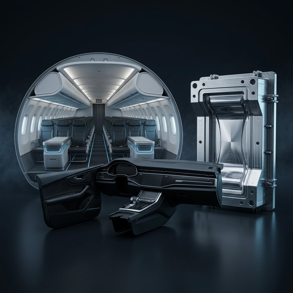 Aircraft cabin, composite tooling and automotive interior