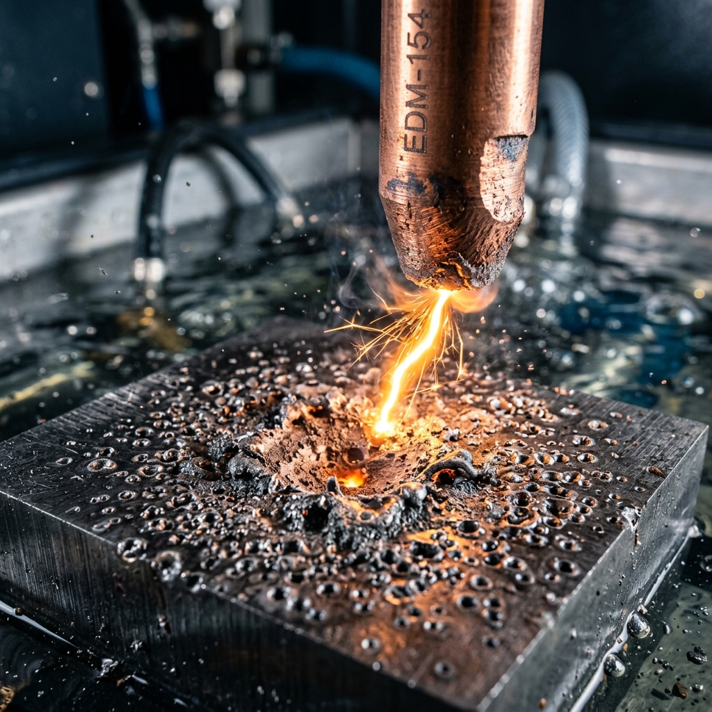 EDM Sparks on Steel